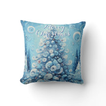 Whimsical Impressionistischer Weihnachtsbaum Blue