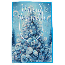 Whimsical Impressionistischer Weihnachtsbaum Blue