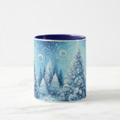 Whimsical Impressionistischer Weihnachtsbaum Blue Tasse (Zentrum)