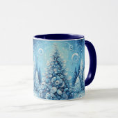 Whimsical Impressionistischer Weihnachtsbaum Blue Tasse (VorderseiteRechts)