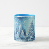 Whimsical Impressionistischer Weihnachtsbaum Blue Tasse (Zentrum)