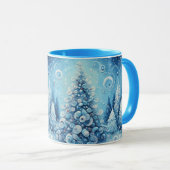 Whimsical Impressionistischer Weihnachtsbaum Blue Tasse (VorderseiteRechts)