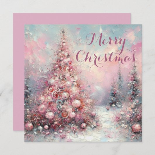 Whimsical Impressionistischer Weihnachtsbaum Feiertagskarte (Vorne/Hinten)