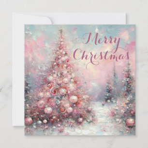 Whimsical Impressionistischer Weihnachtsbaum Feiertagskarte