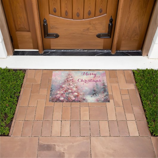 Whimsical Impressionistischer Weihnachtsbaum Fußmatte (Außenbereich)