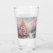 Whimsical Impressionistischer Weihnachtsbaum Glas (Rückseite)