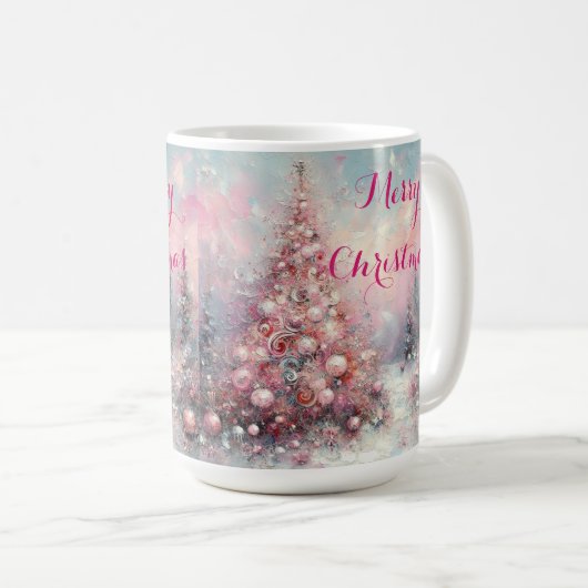 Whimsical Impressionistischer Weihnachtsbaum Kaffeetasse (VorderseiteRechts)