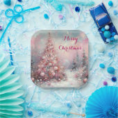Whimsical Impressionistischer Weihnachtsbaum Pappteller (Party)