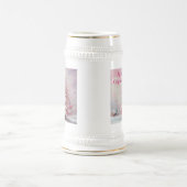 Whimsical Impressionistischer Weihnachtsbaum Pink Bierglas (Mittel)