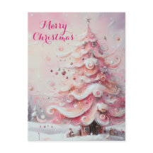 Whimsical Impressionistischer Weihnachtsbaum Pink