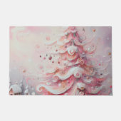 Whimsical Impressionistischer Weihnachtsbaum Pink Fußmatte (Vorderseite)