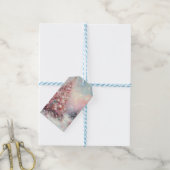 Whimsical Impressionistischer Weihnachtsbaum Pink  Geschenkanhänger (Mit Garn)