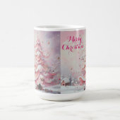Whimsical Impressionistischer Weihnachtsbaum Pink Kaffeetasse (Mittel)