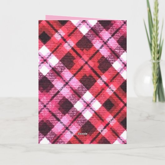 Whimsical Impressionistischer Weihnachtsbaum Pink Karte (Rückseite)