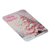 Whimsical Impressionistischer Weihnachtsbaum Pink Magnet (Rechte Seite)