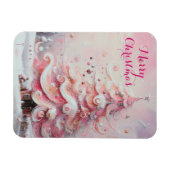 Whimsical Impressionistischer Weihnachtsbaum Pink Magnet (Horizontal)