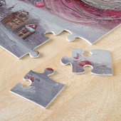 Whimsical Impressionistischer Weihnachtsbaum Pink Puzzle (Seite)