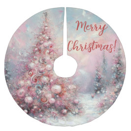 Whimsical Impressionistischer Weihnachtsbaum Polyester Weihnachtsbaumdecke