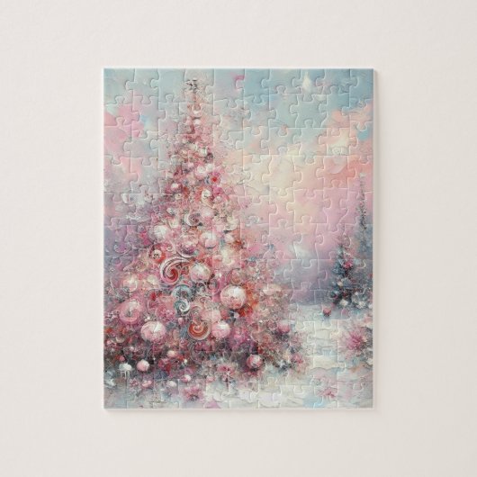 Whimsical Impressionistischer Weihnachtsbaum Puzzle (Vertikal)