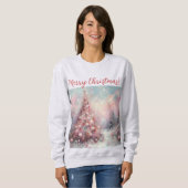 Whimsical Impressionistischer Weihnachtsbaum Sweatshirt (Vorne ganz)