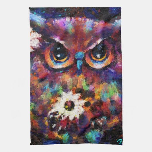 Whimsical Impressionistisches Bläschengemälde Geschirrtuch (Vertikal)