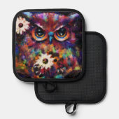 Whimsical Impressionistisches Bläschengemälde Topflappen (Vorderseite/Rückseite)