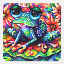 Whimsical Impressionistisches Fröschengemälde