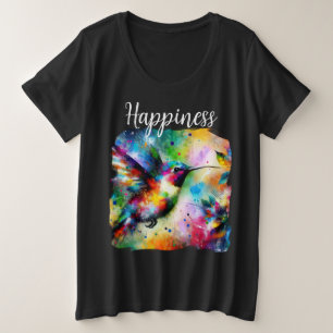 Whimsical Impressionistisches Glück Hummingbird Große Größe T-Shirt