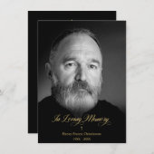Whimsical In Loving Memory Photo Funeral Service Mitteilungskarte (Vorne/Hinten)