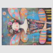 Whimsical Inspirational Fairy Doing Yoga Art Seidenpapier (Vorderseite)