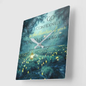Whimsical Inspiring Dreams Quote Quadratische Wanduhr (Winkel)