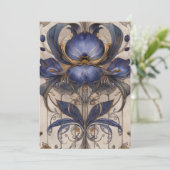 Whimsical Iris Type Blume Illustration Hello Flat Karte (Stehend Vorderseite)