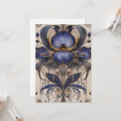 Whimsical Iris Type Blume Illustration Hello Flat Karte (Vorderseite/Rückseite Beispiel)