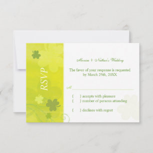 Whimsical Irish Green Kleeblatts Wedding RSVP