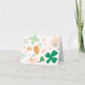 Whimsical Irish Lucky Green Kleeblatt Baby Dusche Dankeskarte (Rückseite)