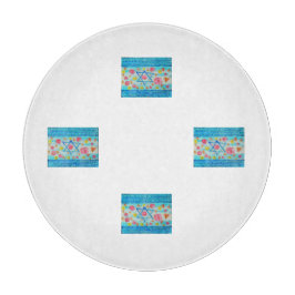 Whimsical israelische Fahne mit Blume & Herzen Schneidebrett