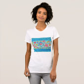 Whimsical israelische Flagge Shirt mit Blume & Her (Vorne ganz)