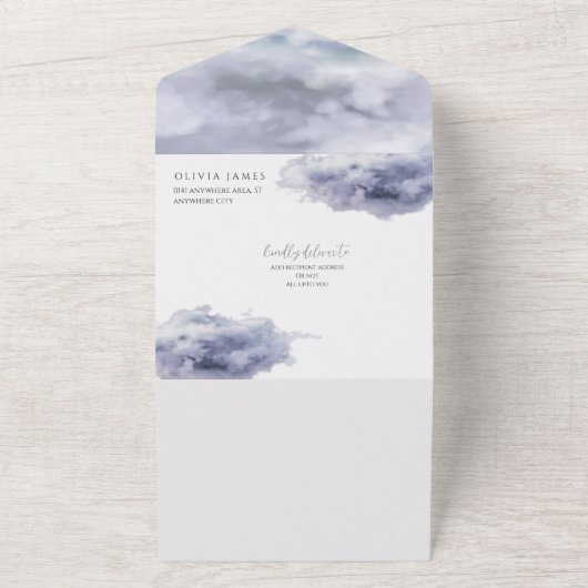 Whimsical ist auf Wolke neun Brautparty All In One Einladung (Außenbereich)