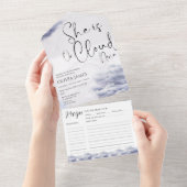 Whimsical ist auf Wolke neun Brautparty All In One Einladung (Abreißen)