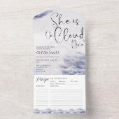 Whimsical ist auf Wolke neun Brautparty All In One Einladung (Innen Boden)