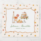 Whimsical Italian Citrus Wedding Alkoholflaschenetikett (Einzelnes Label)