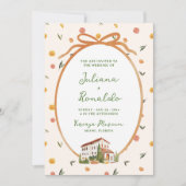 Whimsical Italian Citrus Wedding Einladung (Vorderseite)