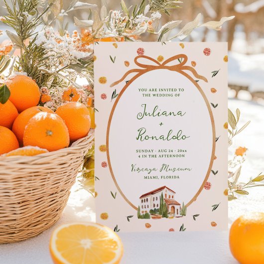 Whimsical Italian Citrus Wedding Einladung