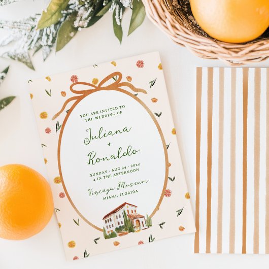 Whimsical Italian Citrus Wedding Einladung