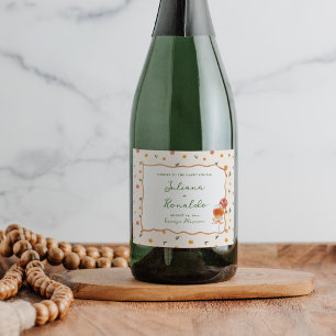 Whimsical Italian Citrus Wedding Schaumweinetikett