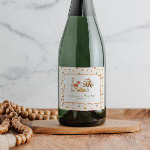 Whimsical Italian Citrus Wedding Schaumweinetikett