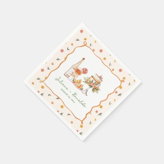 Whimsical Italian Citrus Wedding Serviette (Ecke)