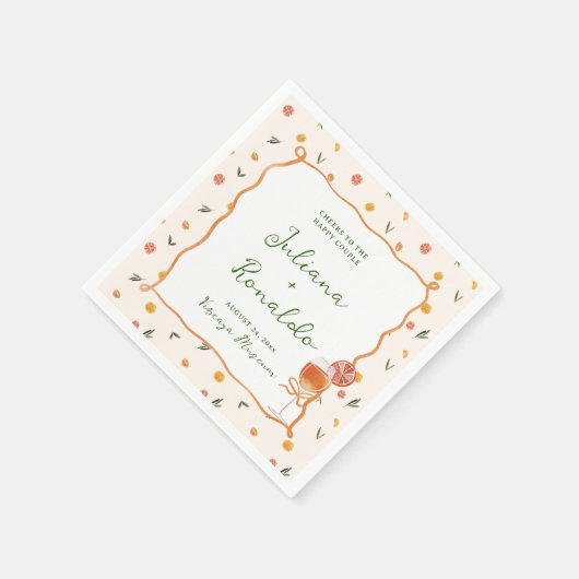 Whimsical Italian Citrus Wedding Serviette (Ecke)
