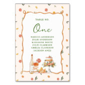 Whimsical Italian Citrus Wedding Tischnummer (Vorderseite)