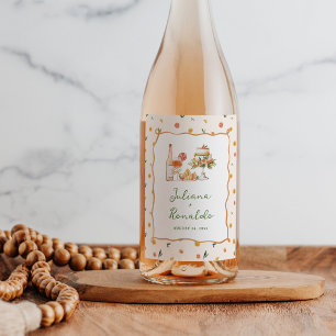 Whimsical Italian Citrus Wedding Weinetikett